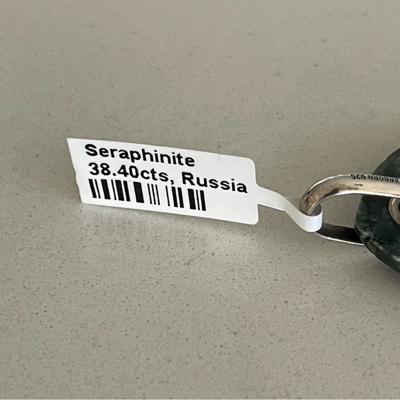 Unisex One of A Kind Seraphinite Stone Pendant - Picture 7 of 8